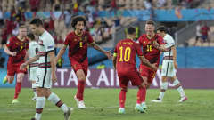 Thorgan Hazard laukoo Belgian 1–0-johtoon