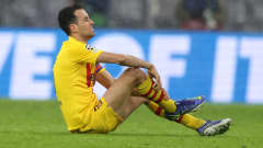Sergio Busquets pitelee jalkaansa. 