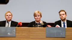 Antti Kurvinen, Annika Saarikko ja Petri Honkonen 31. maaliskuuta.