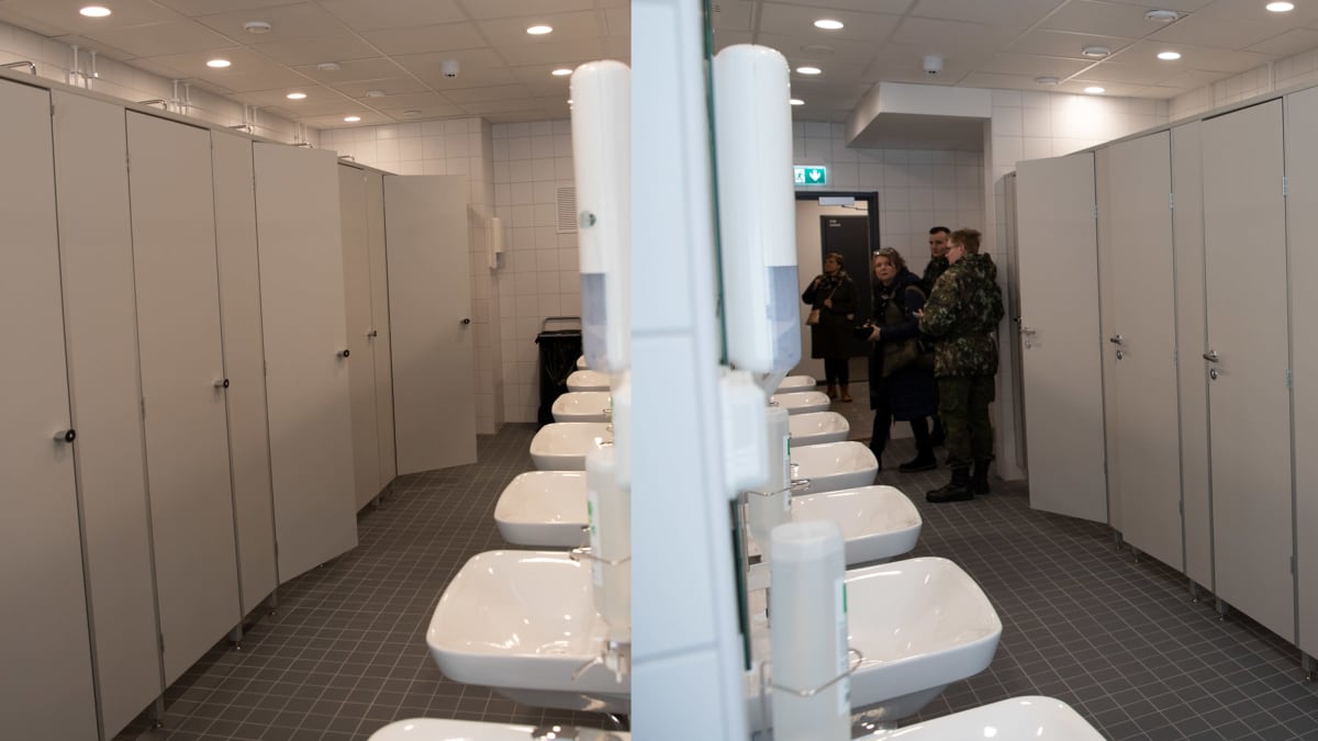 Karjalan lennoston kasarmin varusmiesten sosiaalitiloja. 