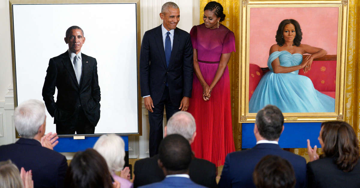 Barack och Michelle Obamas officiella porträtt avtäcktes | Utrikes ...