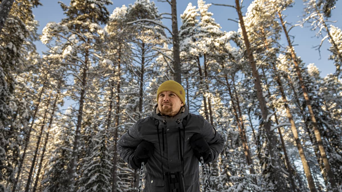 Ari-Pekka Auvinen ihailee Sanginjoella metsää