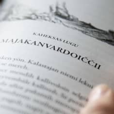 Karjalankielisen Muumi-kirjan sivu.