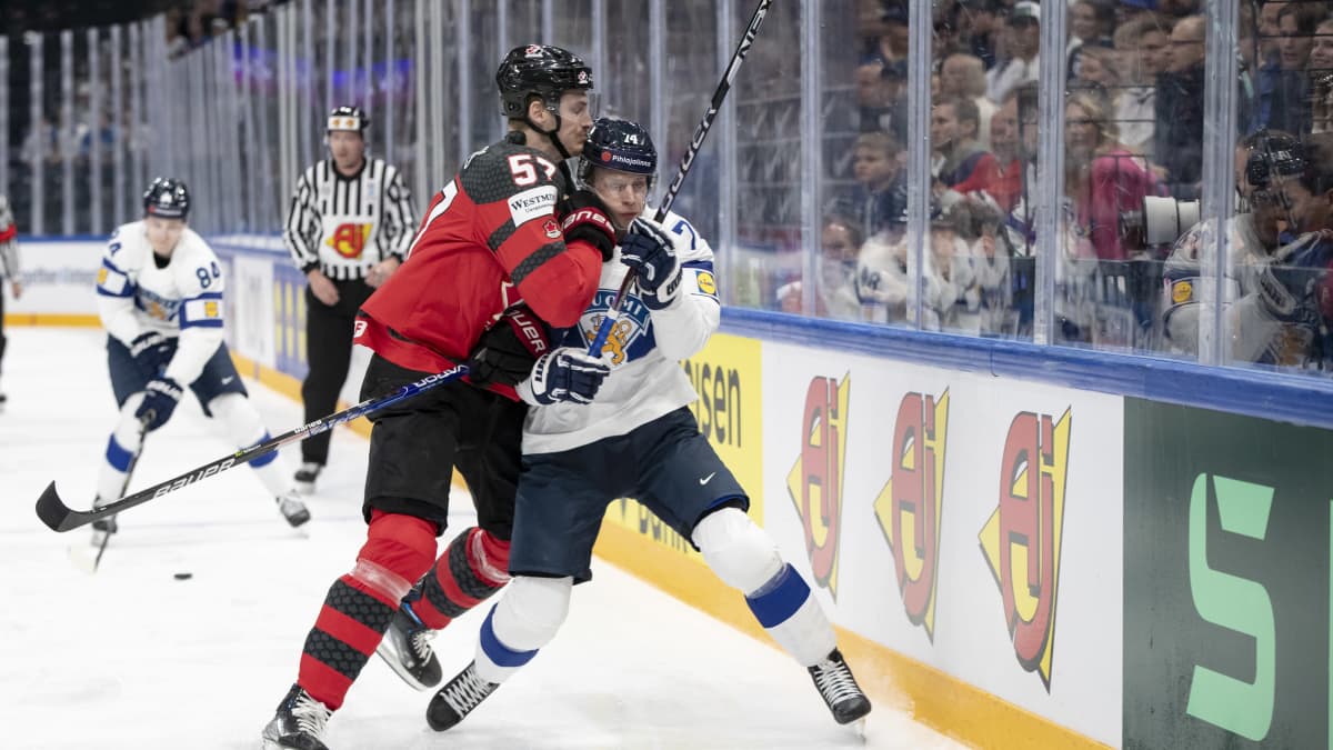 Tyler Myers ja Antti Suomela jääkiekon MM-kisat 2023 Tampere