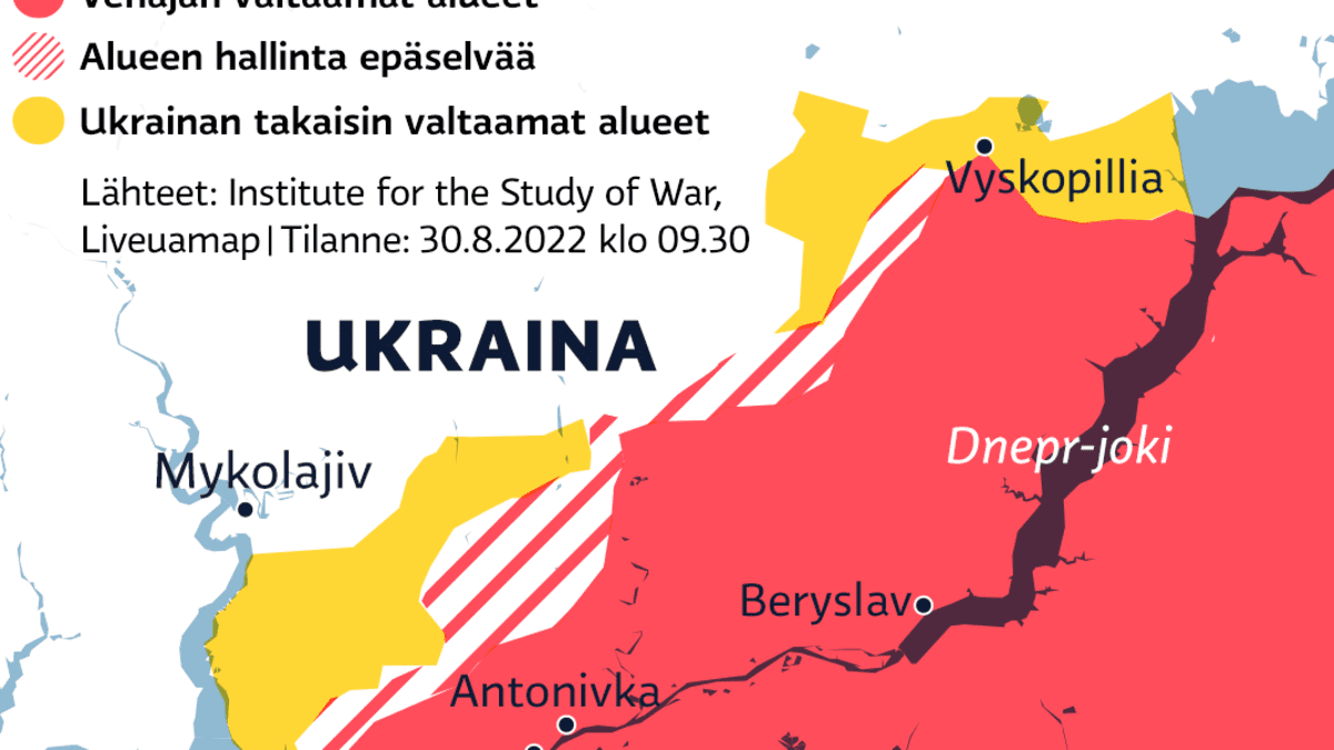 Ukrainan vastahyökkäys jatkuu – täsmäiskujen kohteena ovat asevarastot ja  Venäjän huoltolautat | Yle Uutiset