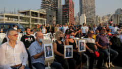 Hiljainen hetki Beirutin räjähdyksen uhrien muistolle.