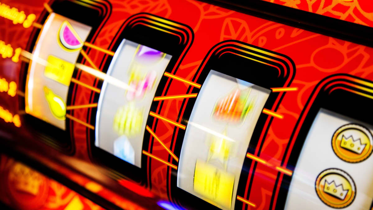 Närbild av spelautomat