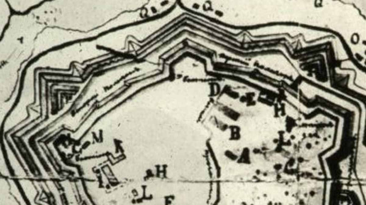 Kartta 1800-luvulta Kyminlinnasta