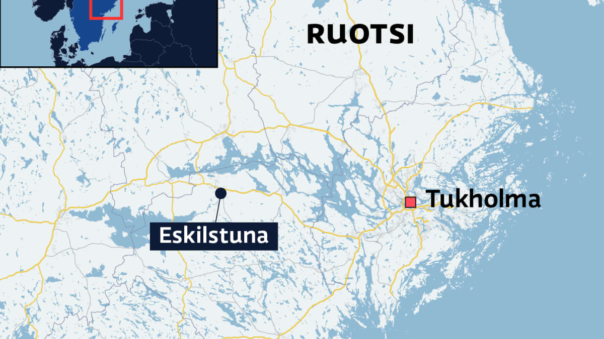 Kartalla Eskilstunan kaupunki Ruotsissa.