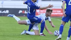 Rasmus Schüller Huuhkajien ottelussa Bosnia-Hertsegovinaa vastaan.
