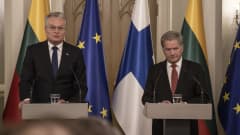 Presidentti Niinistön ja Liettuan presidentin Gitanas Nausėdan tiedotustilaisuus Vilnassa