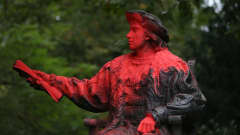 Tutkimusmatkailija Kristoffer Kolumbuksen patsas oli alkuviikosta tuhrittu maaliin Lontoossa.