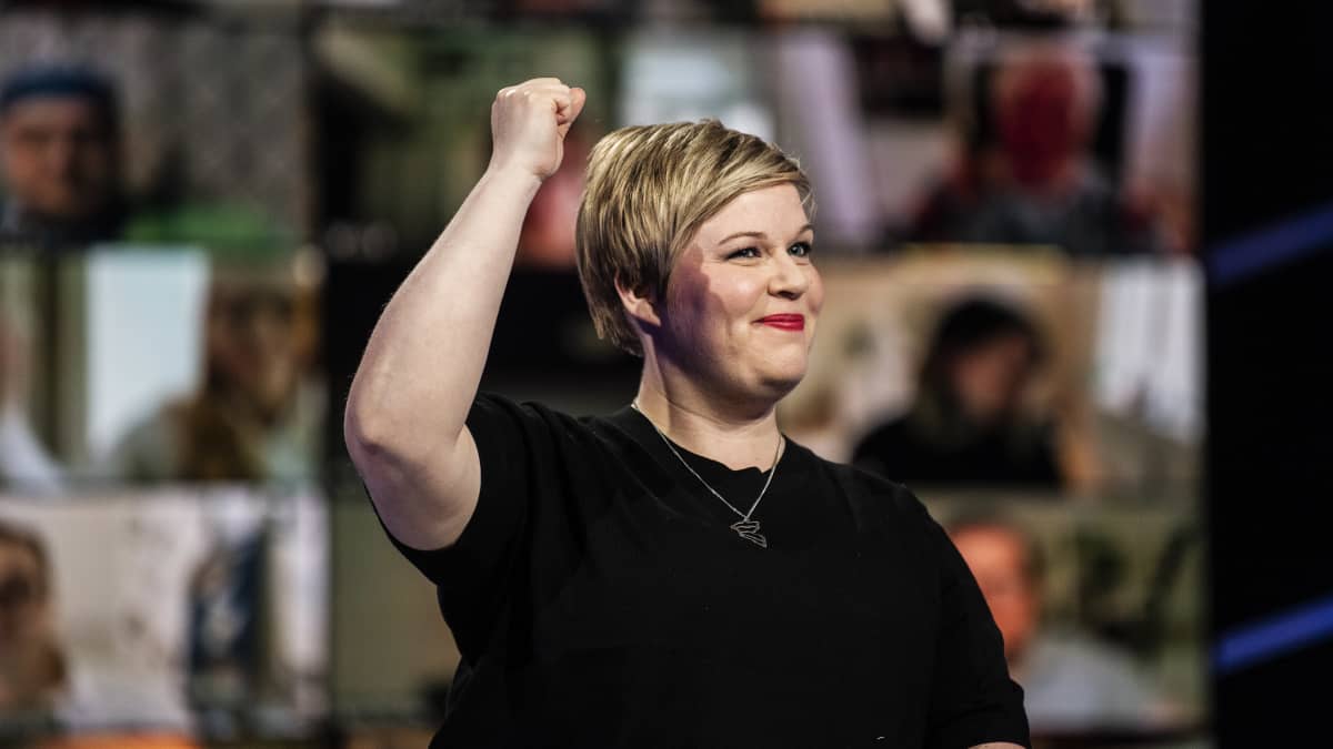 Keskustan puheenjohtaja Annika Saarikko osallistui Pasilassa Ylen kuntavaalitenttiin 25. toukokuuta.
