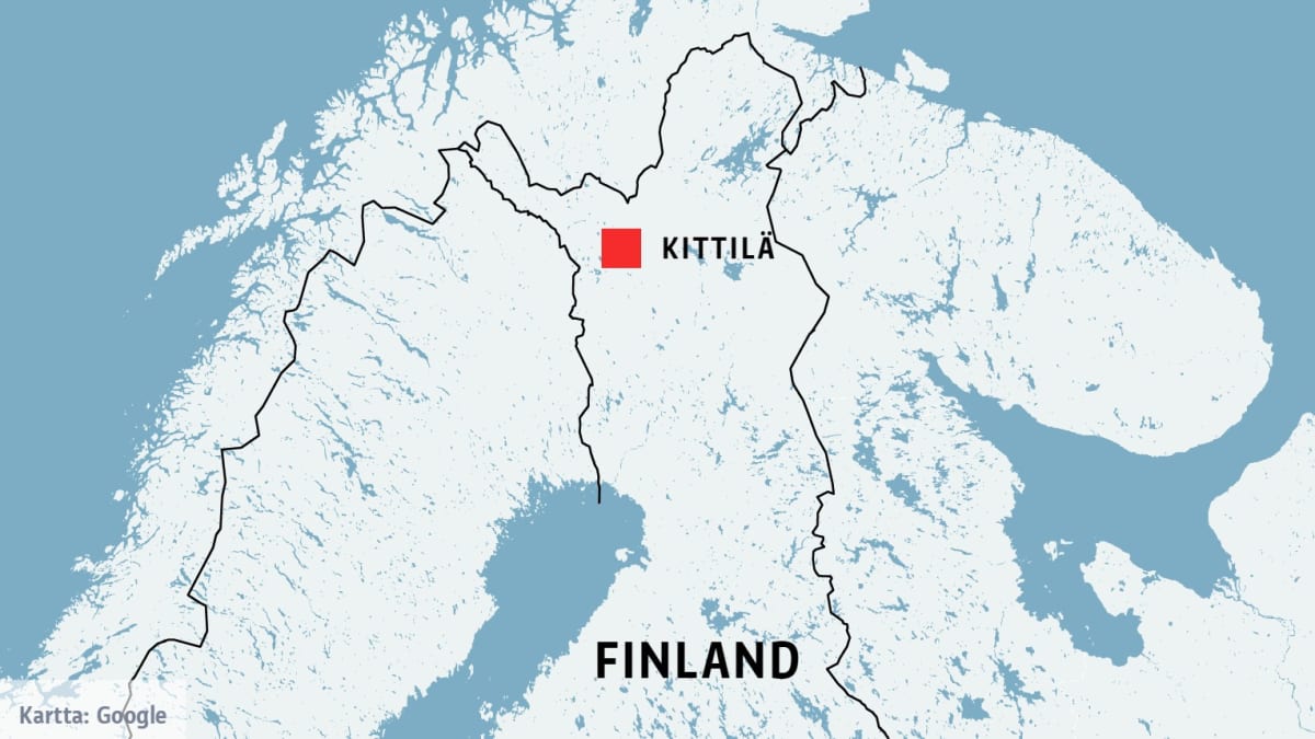 Kittilä Suomen kartalla. Kittilä visas på en karta.