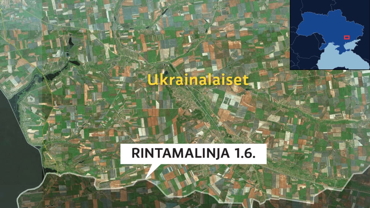 Kartalla Venäjän valtaamat alueet Ukrainassa 1.6.2023