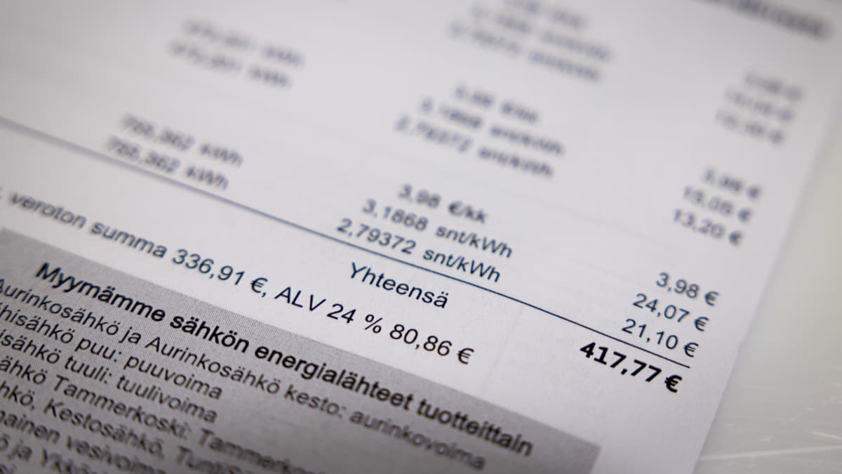 Tampereen sähkölaitoksen lasku.