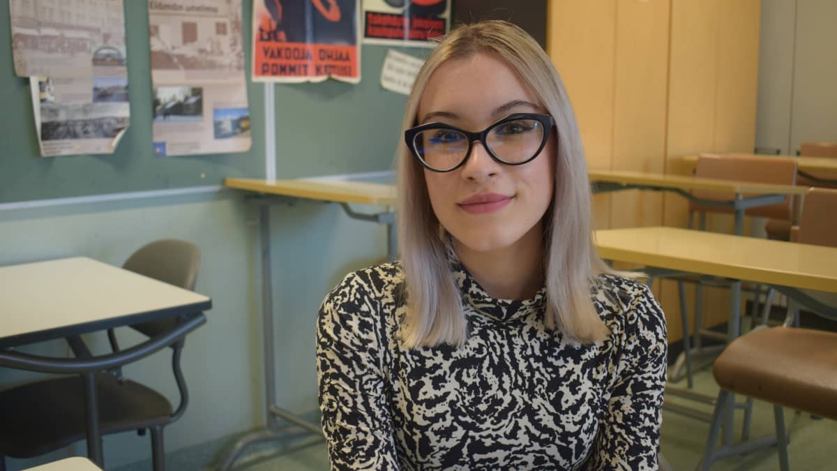 Lukiostartissa Turun iltalukiossa opiskeleva Raisa Damian.