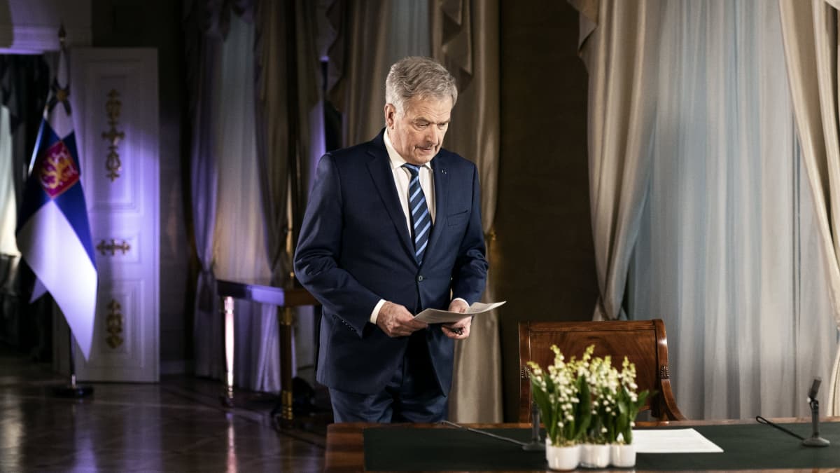 President Sauli Niinistö spelade in nyårstalet den 31 december 2021.