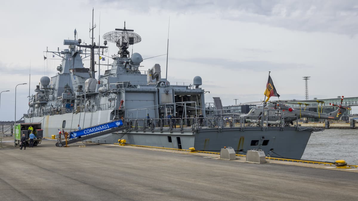 Nato ships dock in Helsinki.