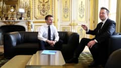 Emmanuel Macron ja Elon Musk.