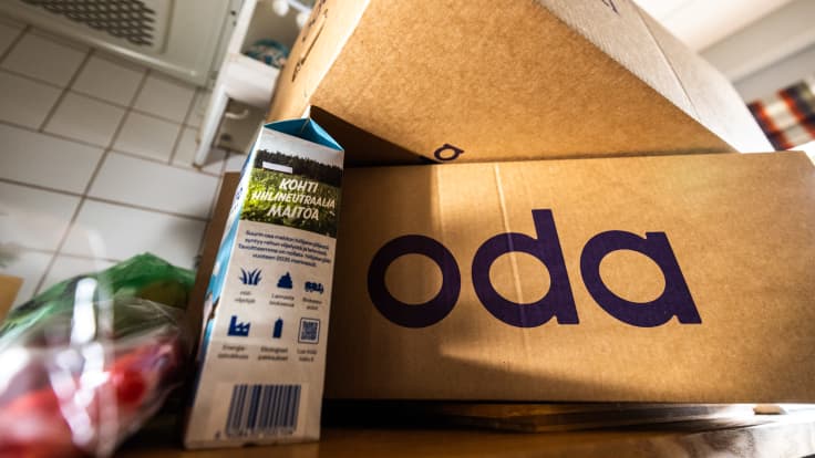 Norjalaisen ruoan verkkokauppa Oda:n toimittama tilaus espoolaiseen kotitalouteen.