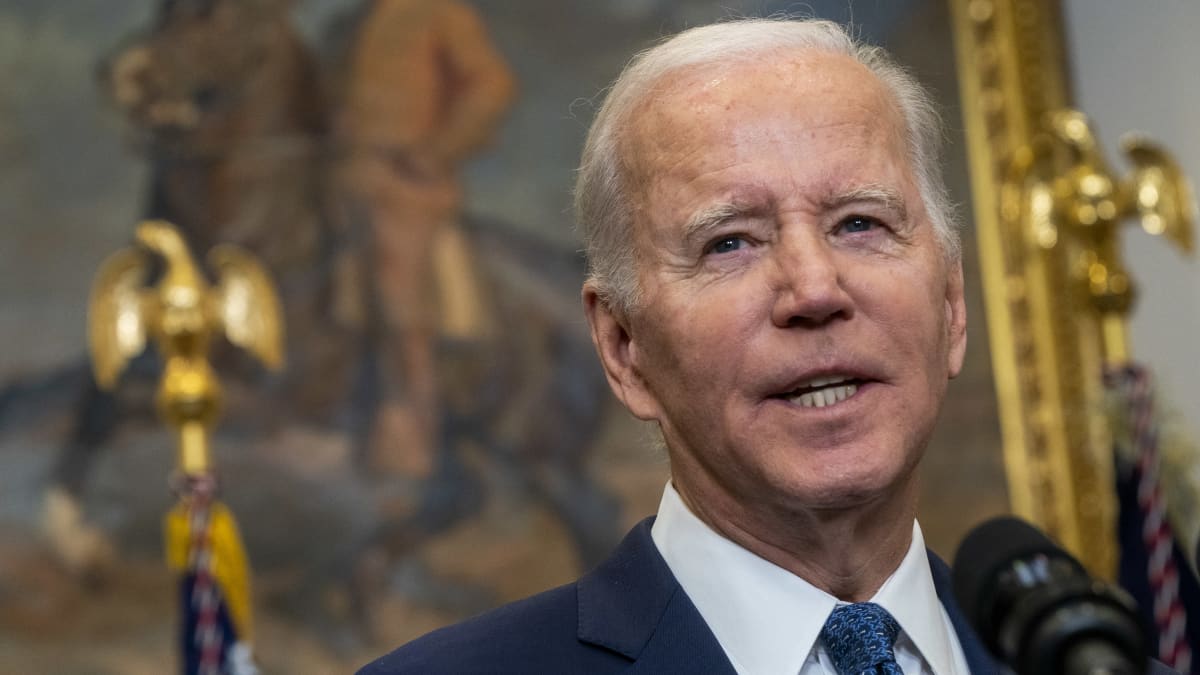 USA:s president Joe Biden i närbild.