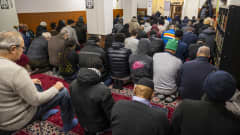 Perjantai rukous Suomen islamilaisen yhdyskunnan moskeijassa Helsingissä