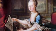 Kuningatar Marie-Antoinette klavikordia soittamassa, Franz Xaver Wagenschönin maalaus.