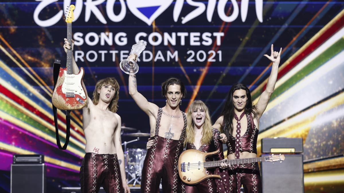 Euroviisujen voittaja Italian Måneskin.