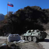 Venäläisiä rauhanturvaajia kuvattuna Kalbajarissa Azerbaidžanissa 24. marraskuuta.