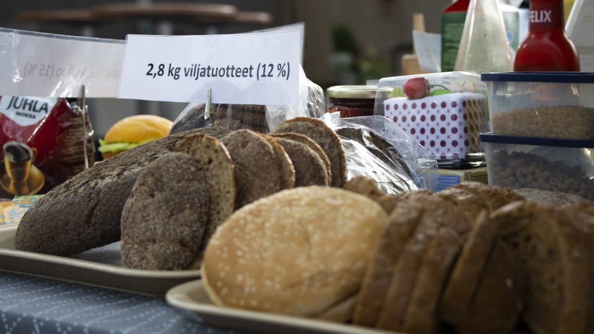 Erilaisia leipiä tarjottimella.