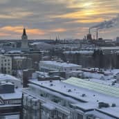 Oulun kaupunki helmikuussa 2022.