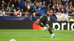 Anthony Elanga teki Manchester Unitedin tasoituksen Madridissa.