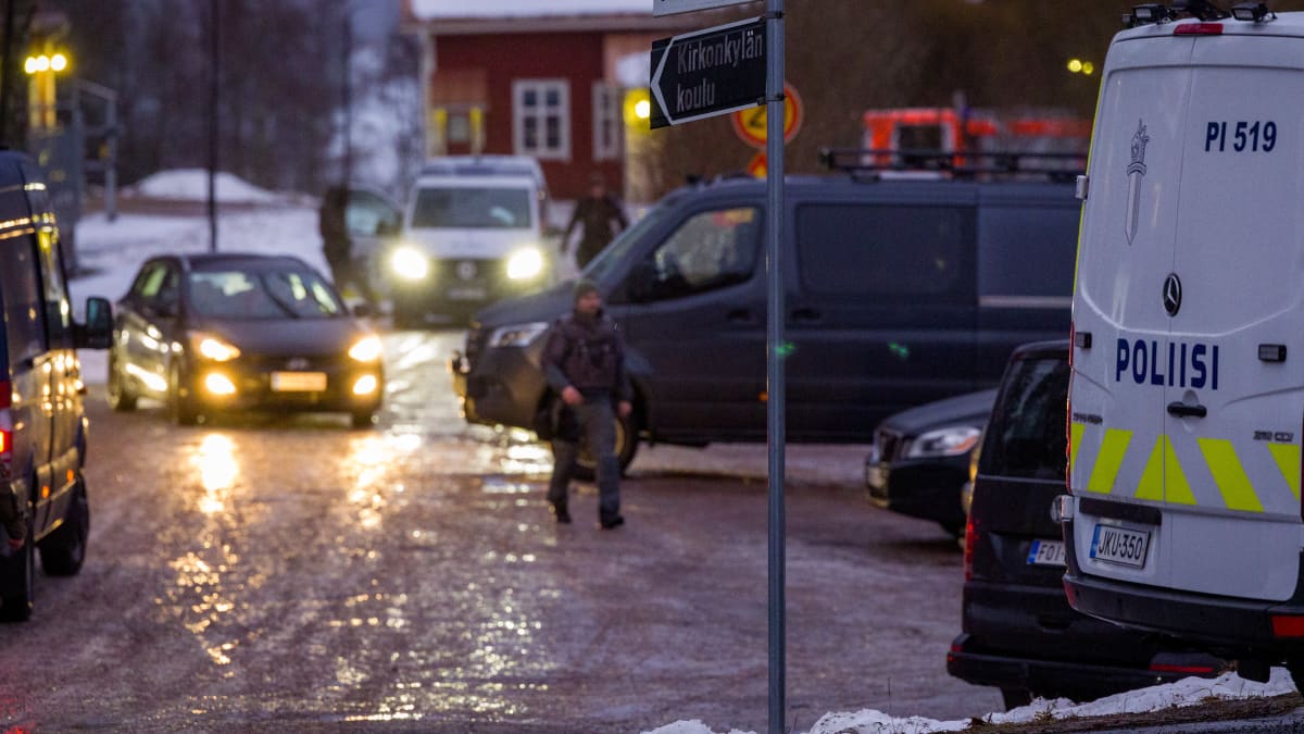 Poliisin joukkoja ja autoja Juupajoella.