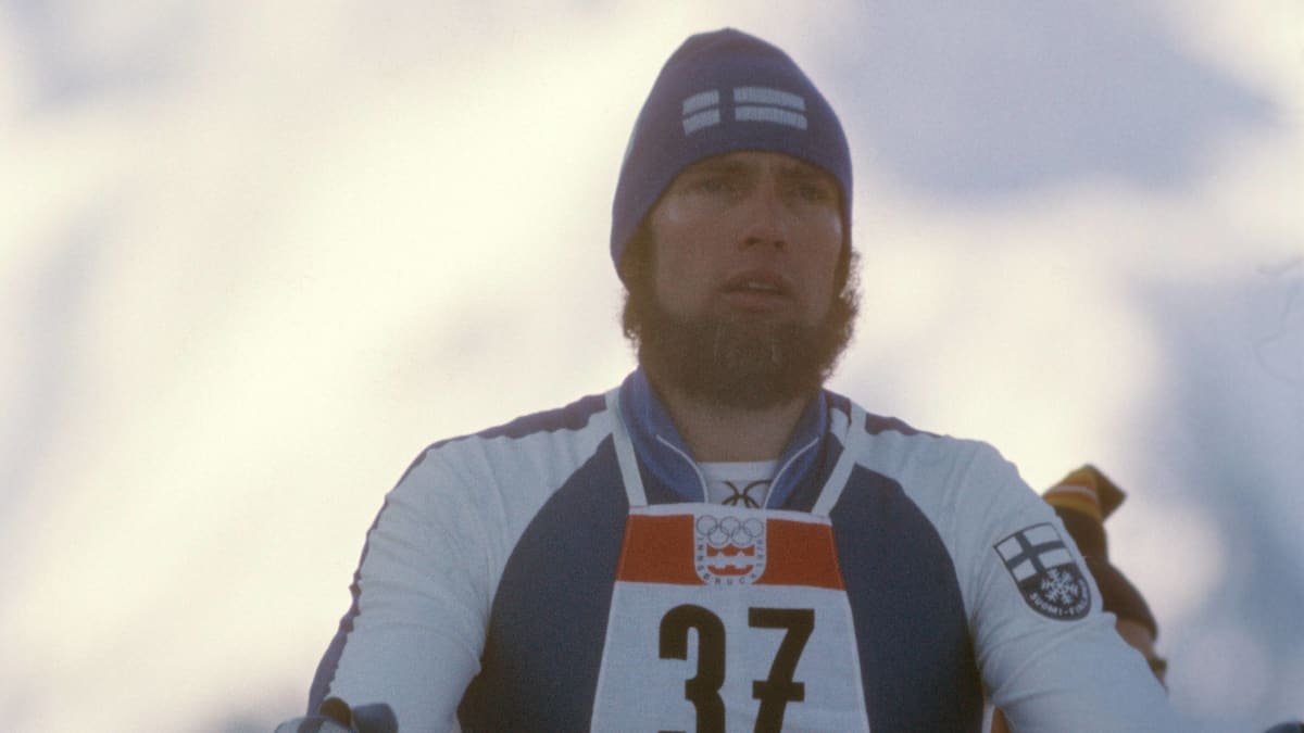 Juha Mieto hiihtokilpailuissa 8.2.1976