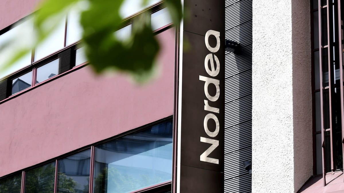 Finanssikonserni Nordean logo pääkonttorilla Helsingissä.