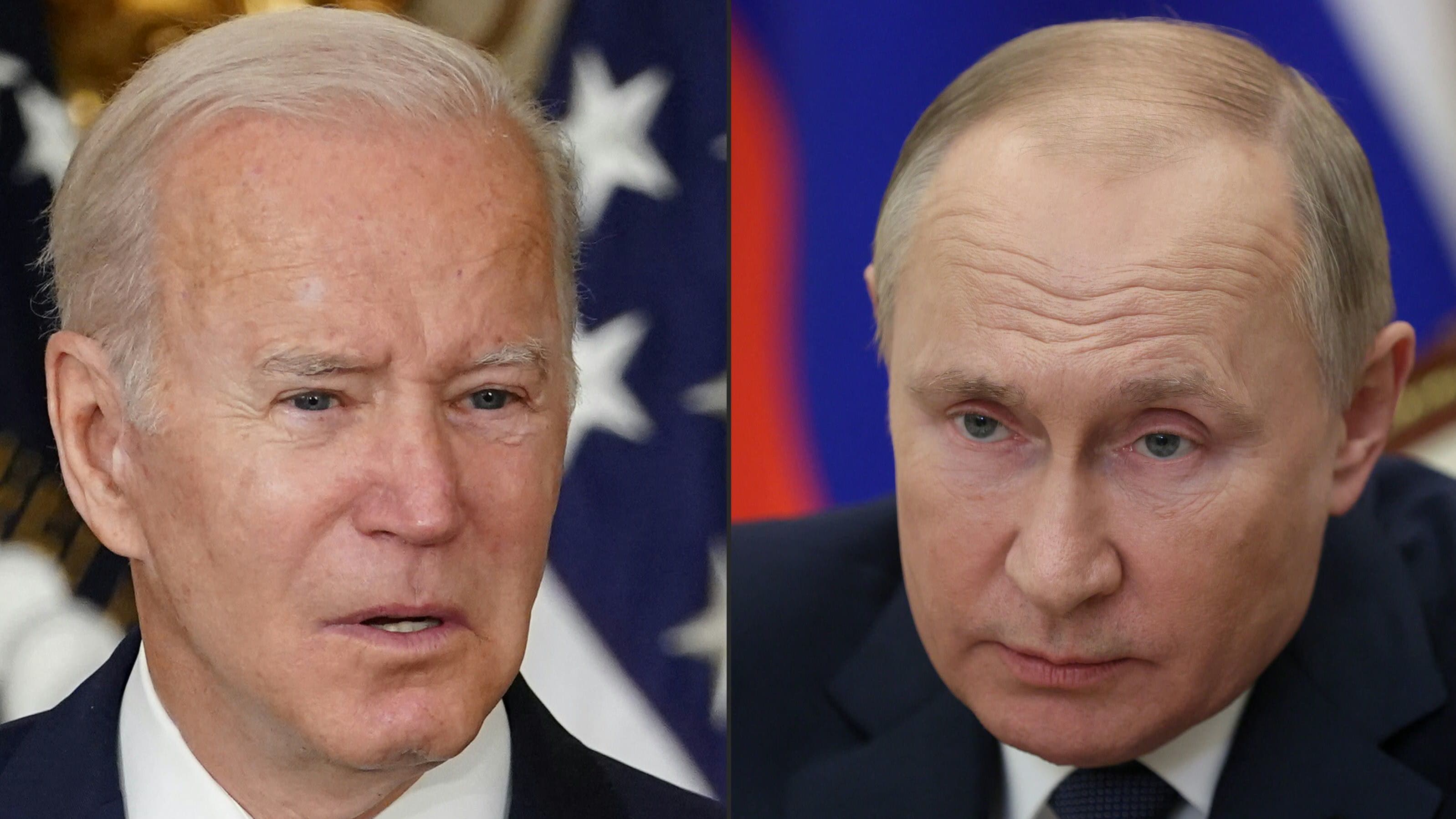 USA:n presidentti Biden ja Venäjän presidentti Putin.