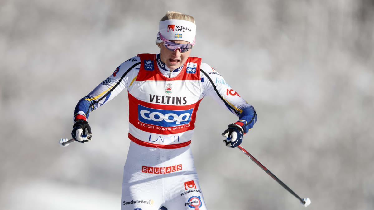 Maja Dahlqvist hiihtämässä Lahden maailmancupissa