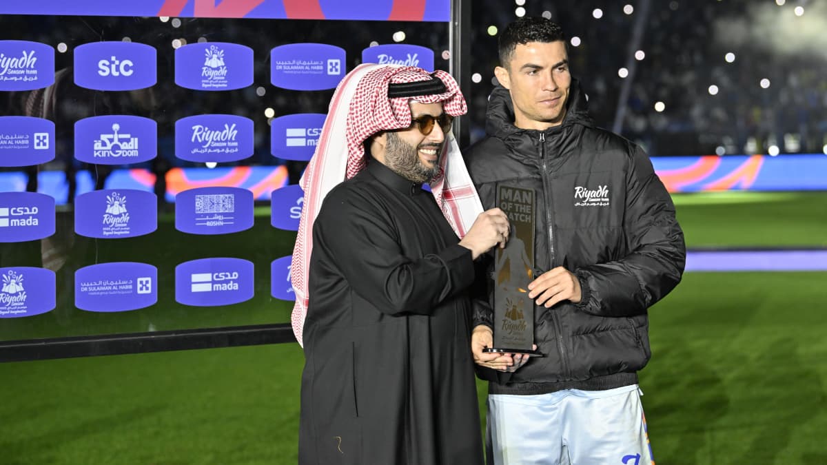 Cristiano Ronaldo valittiin ottelun parhaaksi pelaajaksi, kun PSG ja sauditähdistö kohtasivat 19.1.2023.