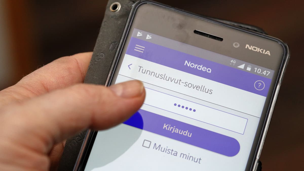 Nordeas nätbank i mobil. 