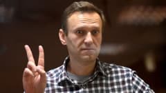 Venäläinen oppositiovaikuttaja Aleksei Navalnyi oikeudenkäynnissä.