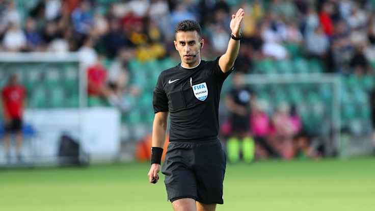 Photo shows Finnish football referee Mohammad Al-Emara.