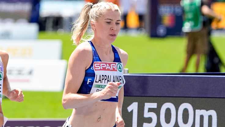 Sara Lappalainen 1 500 metrin alkuerässä 7.6.2024.