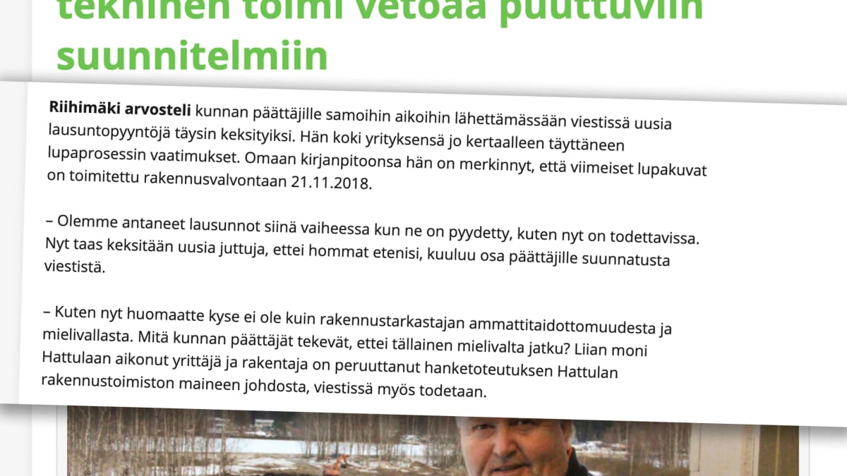 Kuvakaappaus Hattulaan.fi-julkaisusta