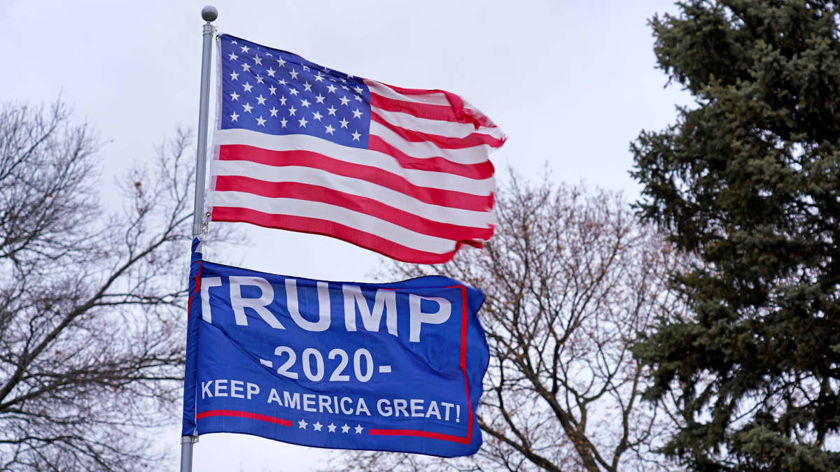 Trumpin kannattajan lippu Keep America Great