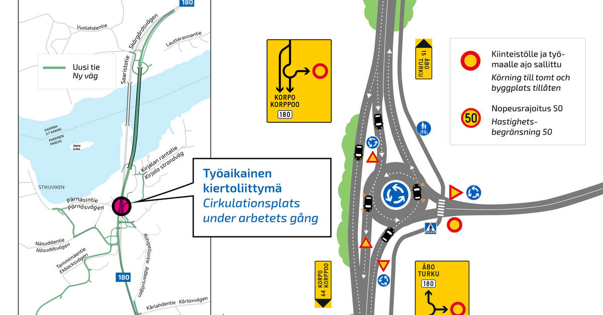 Paraisten Siltaremontin Kiertotie Otetaan K ytt n itienp iv viikolla 