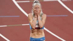 Sara Kuivisto 800 metrin välierien jälkeen.