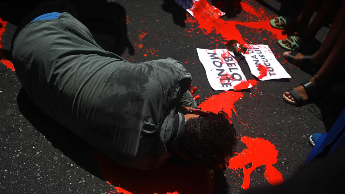 Apresentação na marcha da ONG na terça-feira em Belém.