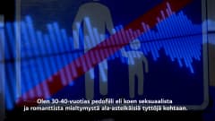 Kuvamuokkaus, jossa yhdistetty liikennemerkki käsikkäin kulkevasta mies- ja lapsihahmosta sekä sinisestä audioraidasta.
