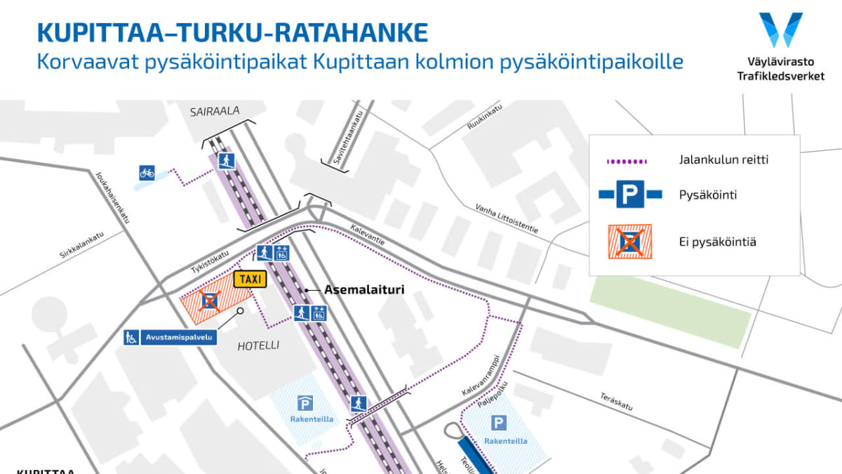 Kupittaalla tehdään tilaa takseille – pysäköintipaikkoja pois käytöstä  tiistaina | Yle Uutiset